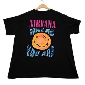 Nirvana "Come As You Are" Short Sleeve Black T-shirt, Men's Size XL